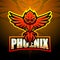 Phoenix mascot esport logo design