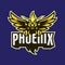 Phoenix mascot vector e sport logo template