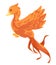 Phoenix mythological creature bird animal from china orange flying wing cartoon