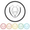 Phoenix shield icon. Set icons in color circle buttons