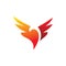 Phoenix wing flame bird logo design