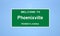 Phoenixville, Pennsylvania city limit sign. Town sign from the USA