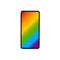 Phone with abstract LGBT flag. Rainbow love concept. Human rights and tolerance. Poster, postcard, banner and background