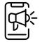 Phone advertise icon, outline style