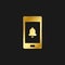 phone, bell, ringtone gold icon. Vector illustration of golden style