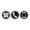 Phone black isolated vector icon set. Old, retro phone, smartphone glyph symbol set.