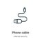 Phone cable outline vector icon. Thin line black phone cable icon, flat vector simple element illustration from editable