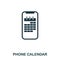 Phone Calendar icon. Flat style icon design. UI. Illustration of phone calendar icon. Pictogram isolated on white. Ready