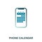 Phone Calendar icon. Flat style icon design. UI. Illustration of phone calendar icon. Pictogram isolated on white. Ready