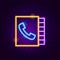 Phone Call Book Neon Sign