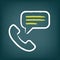 Phone call chalk icon with speech bubble