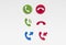 phone call icon contact concept 3d illustration minimal 3d render