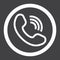 Phone Call line icon, contact us and website