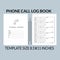 Phone Call Log Book - KDP Interior Design - Printable Low-Content Books, Planner, Notebook, Diary, Template