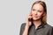 Phone call professional consulting confident woman