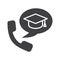 Phone call to university glyph icon