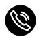 Phone calls icon. Accept call button. Telephone receiver symbol. Black color button with handset silhouettes. A glyph icon for