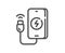 Phone charging line icon. Mobile accessories sign. Vector