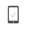 Phone, check vector icon. Simple element illustration from UI concept. Mobile concept vector illustration. Phone.