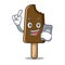 With phone chocolate ice cream character cartoon