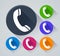 Phone circle icons with shadow