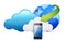 Phone cloud computing moving concept