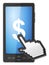 Phone cursor and dollar symbol