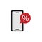 phone, discount line illustration icon on white background
