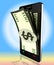 Phone Dollars Shows World Wide Web And Banking