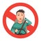 Phone while driving. Safety driving rules. Do not use mobile. Young man talking on phone or using smartphone