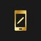 phone, edit, pencil gold icon. Vector illustration of golden style