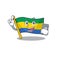 With phone flag gabon with the cartoon shape