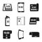 Phone flexible display icons set, simple style