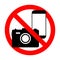 Phone forbidden sign. Photography prohibited. Photo ban icon with camera and mobile. Stop symbol of use cellphone, call smartphone