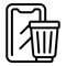 Phone garbage icon outline vector. Detox media