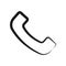 Phone handset black and white line icon elegant