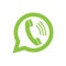 Phone handset in speech bubble. Messenger icon isolated on background. Vector illustration.