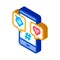 Phone Heart Label isometric icon vector illustration
