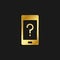 phone, help gold icon. Vector illustration of golden style