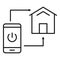 Phone house control icon, outline style