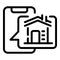 Phone house search icon, outline style