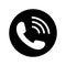 Phone Icon in black circle. Telephone symbol