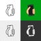 Phone icon for contacts. Hand holding modern smartphone line style symbol