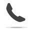 Phone icon with flat black color. Solid telephone symbol for contact concept. Vector illustration.