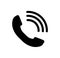 Phone icon. Handset icon with waves
