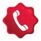 Phone icon misty rose red starburst sticker button