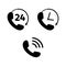 Phone Icon set in flat style. Telephone symbols