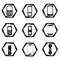 Phone icon set - nine office nobile phones