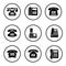 Phone icon set - nine office nobile phones