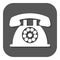 The phone icon. Telephone and support, hotline, helpdesk symbol. Flat